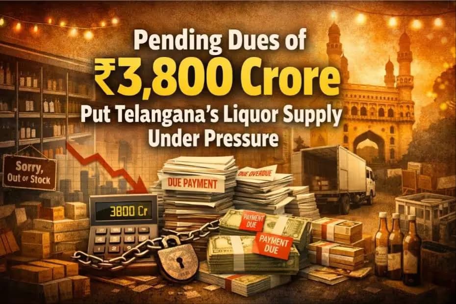 Pending Dues of ₹3,800 Crore Put Telangana’s Liquor Supply Under Pressure